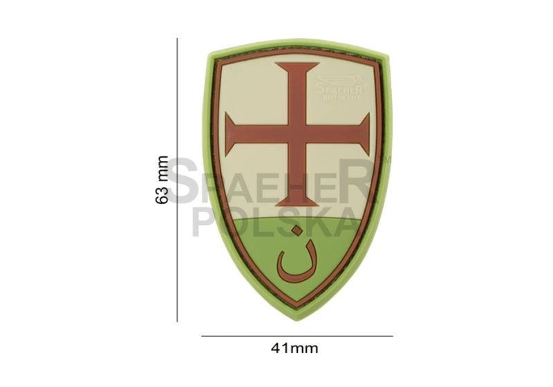 naszywka gumowa patch na rzep naszywka 3d crusader shield