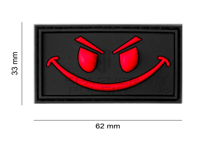 naszywka gumowa patch na rzep naszywka 3d evil smile