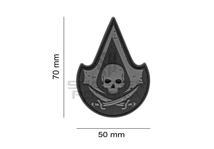 naszywka gumowa patch na rzep naszywka 3d assassin skull