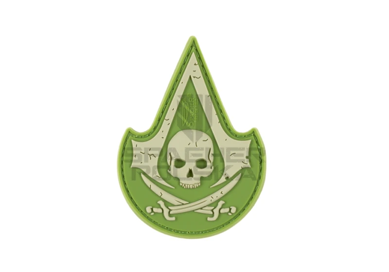 naszywka gumowa patch na rzep naszywka 3d assassin skull