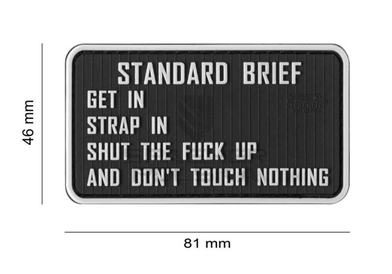 naszywka gumowa 3d patch na rzep standard brief