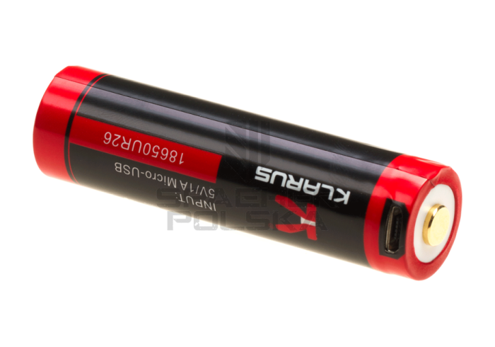 Bateria 18650  3.7V 2600mAh Micro-USB Klarus
