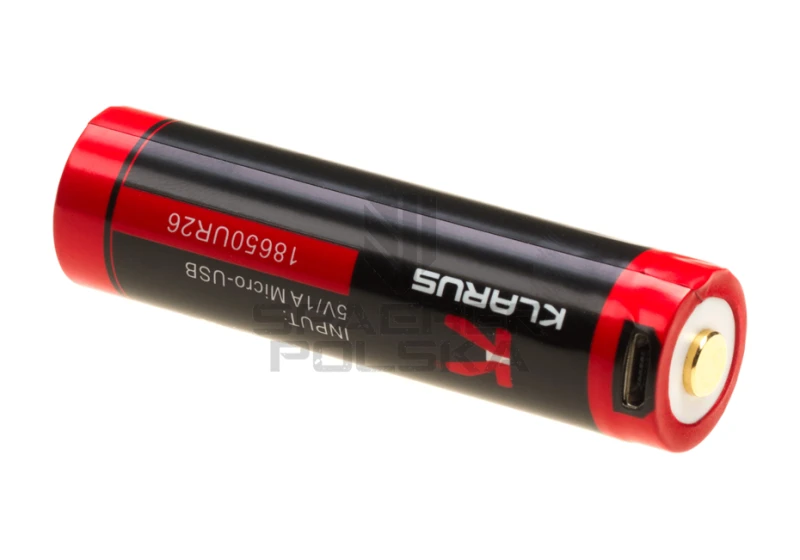 Bateria 18650  3.7V 2600mAh Micro-USB Klarus