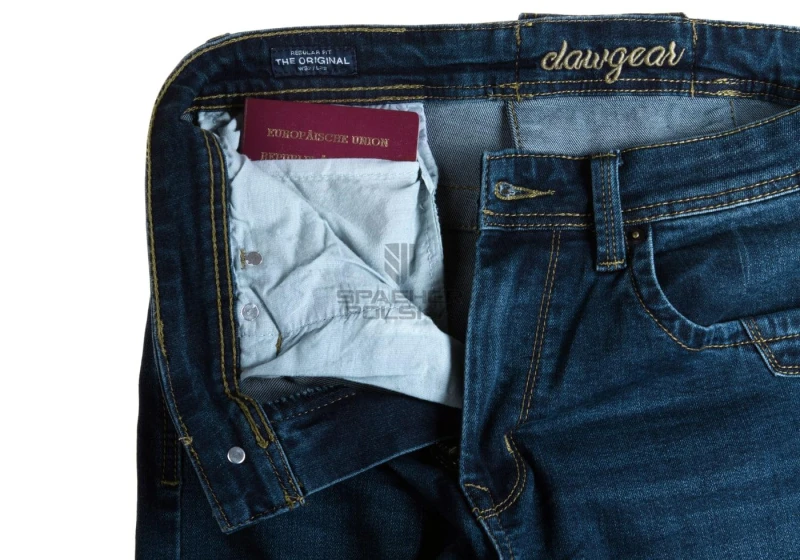 dżinsy spodnie jeansowe clawgear blue denim tactical flex jeans